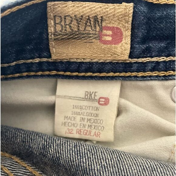 Buckle BKE Bryan Straight Leg Distressed Denim Blue Jeans Men's Sz 32 Regular - Picture 4 of 9